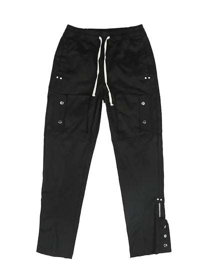 Breasted Slit Cargo Pants with Drawstring Detail