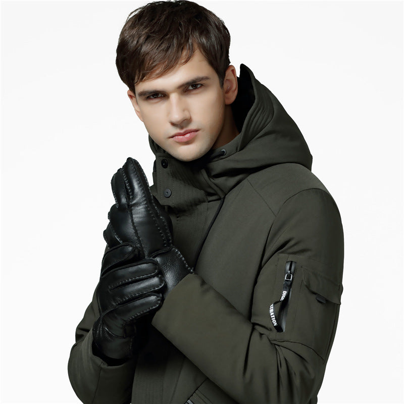 Genuine Leather Gloves - Warm Sheepskin for Men