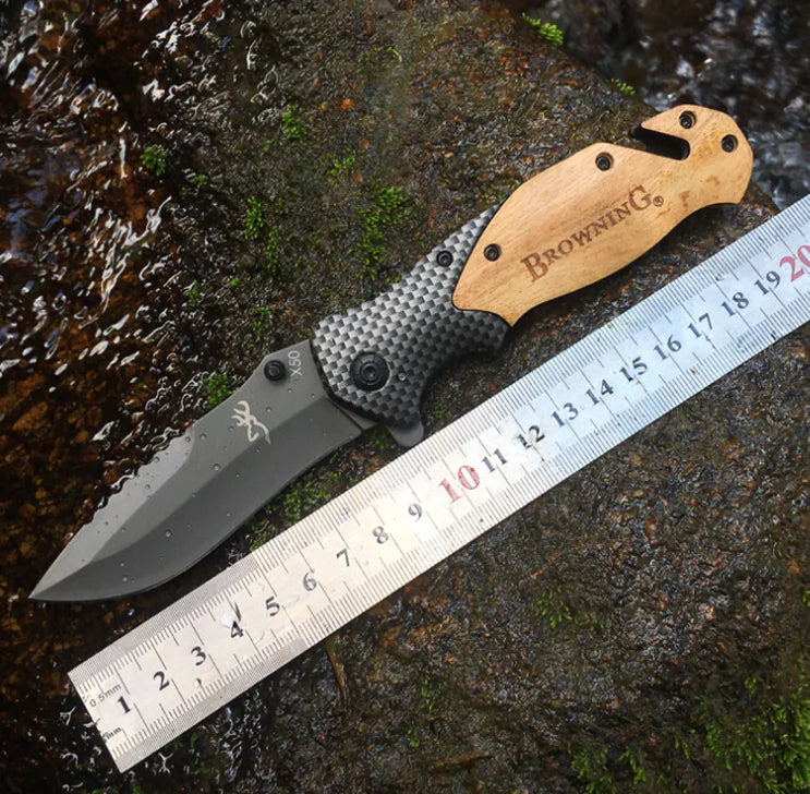Folding Pocket Knife - Multi-Purpose Outdoor Hunting Knife with Safety Lock