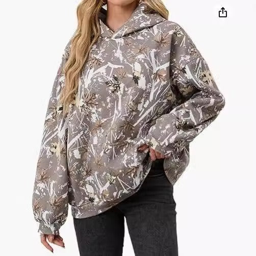 Women's Camouflage Wool Oversized Hoodie