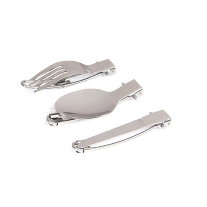 Camping Foldable Cutlery Set - Portable Stainless Steel Utensils for Outdoor Dining | Travel Tableware