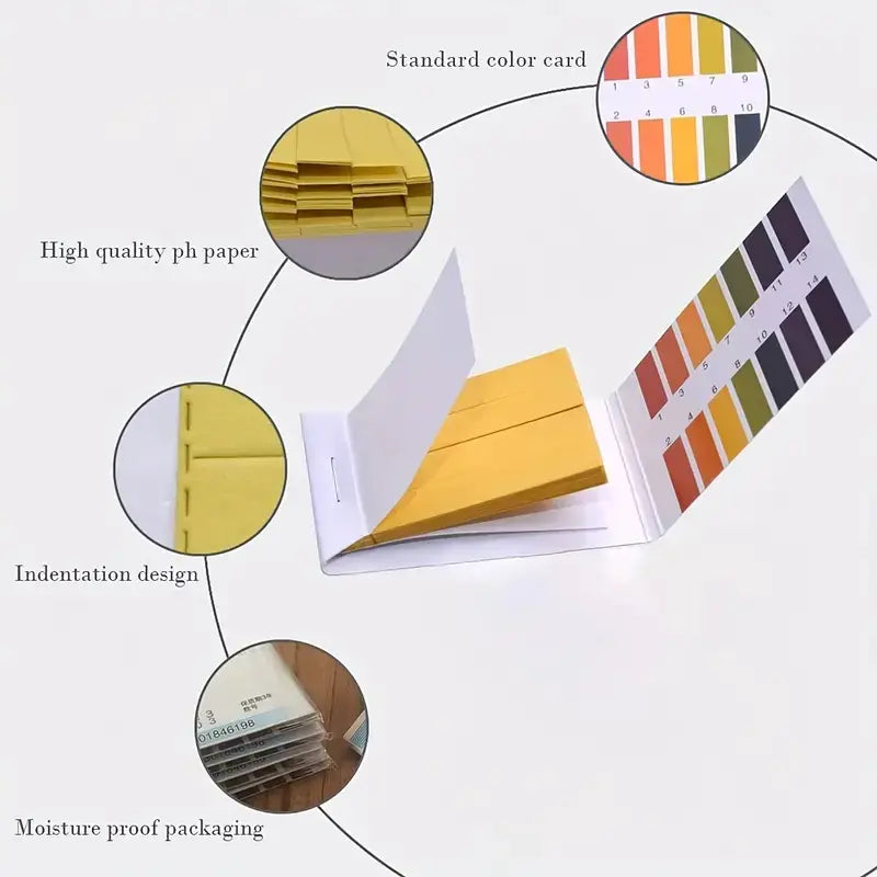 PH 1-14 Test Paper for Water, Soil, and Food Testing - 240 Strips with Storage Case