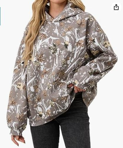 Women's Camouflage Wool Oversized Hoodie