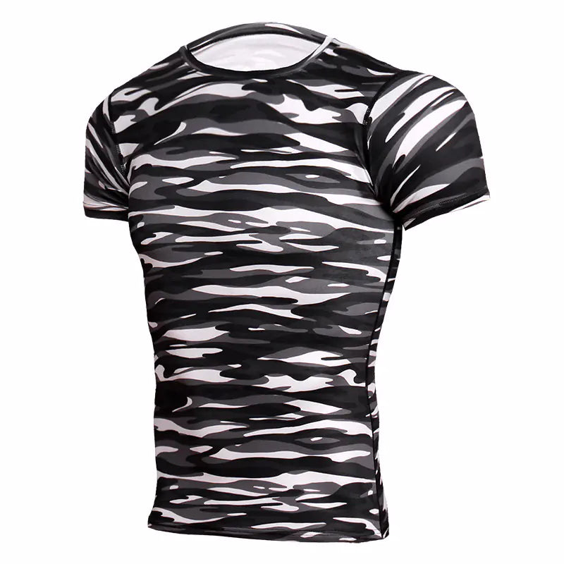 Men's Quick-Dry Camouflage Short Sleeve T-Shirt - Athletic Sports Tee | Outdoor Wear