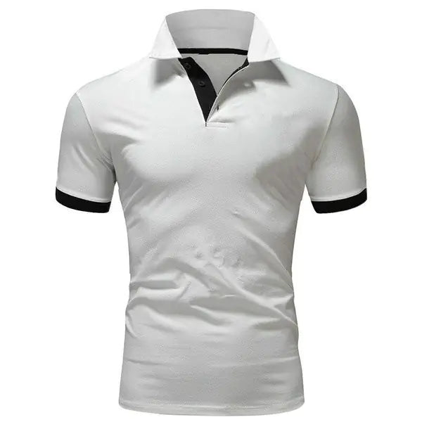 Men's Casual Cotton Polo Shirt - Slim Fit Short Sleeve Polo for Meetings and Events | Plus Size Available