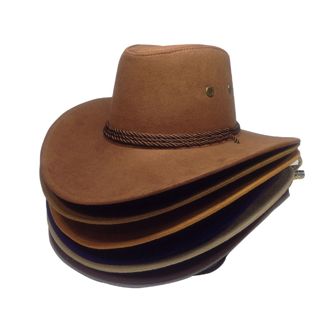 Western Denim Suede Outdoor Sun Visor Hat