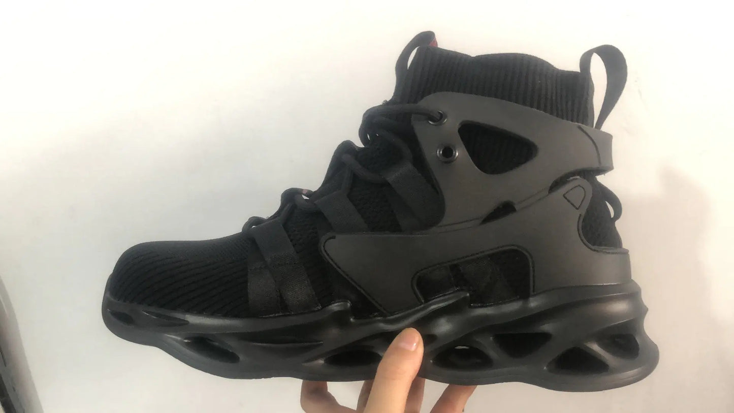 Men's High-Top Safety Shoes - Steel Toe Work Boots with Ankle Support