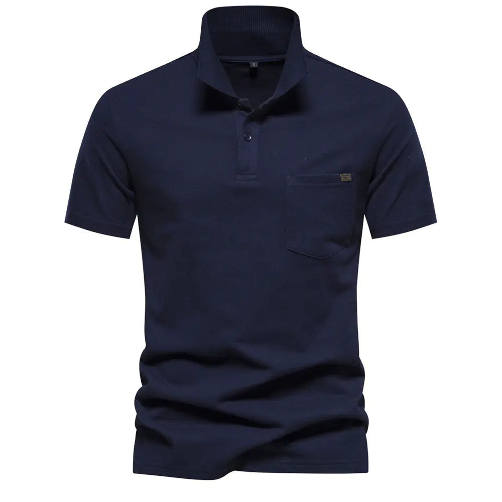 Men's 100% Cotton Polo Shirt - Classic Short Sleeve Polo with Pocket | Casual Summer Wear