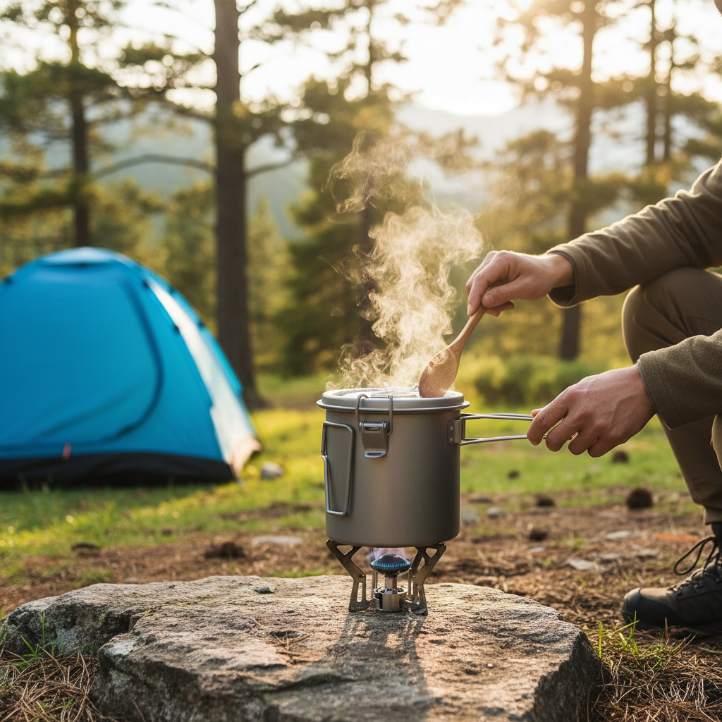 Cooking in outdoor setting