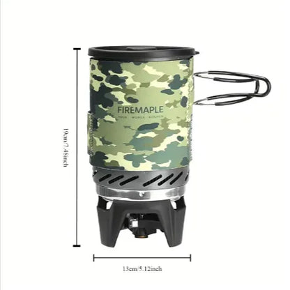 FireMaple Outdoor Heat-Exchange Camping Pot - 1L Efficient Cooking System with Thermal Cover | Backpacking Cookware
