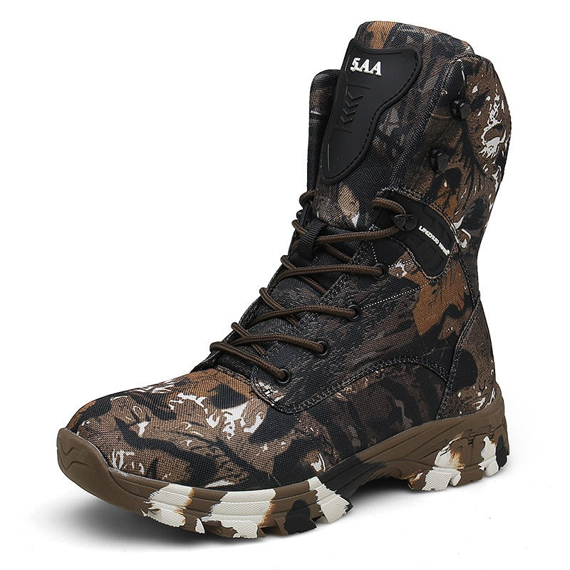 High-Top Camouflage Waterproof Combat Boots – Men's Tactical Outdoor Boots