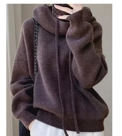 Women's Merino Wool High Neck Sweater Top