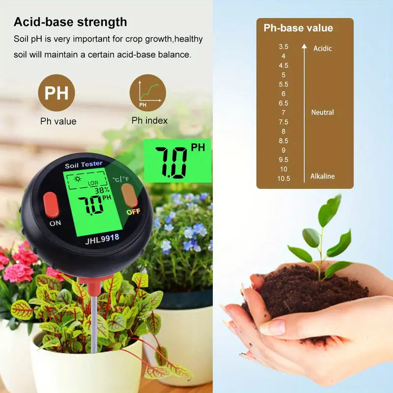 5-in-1 Soil pH Water Moisture Meter for Plants