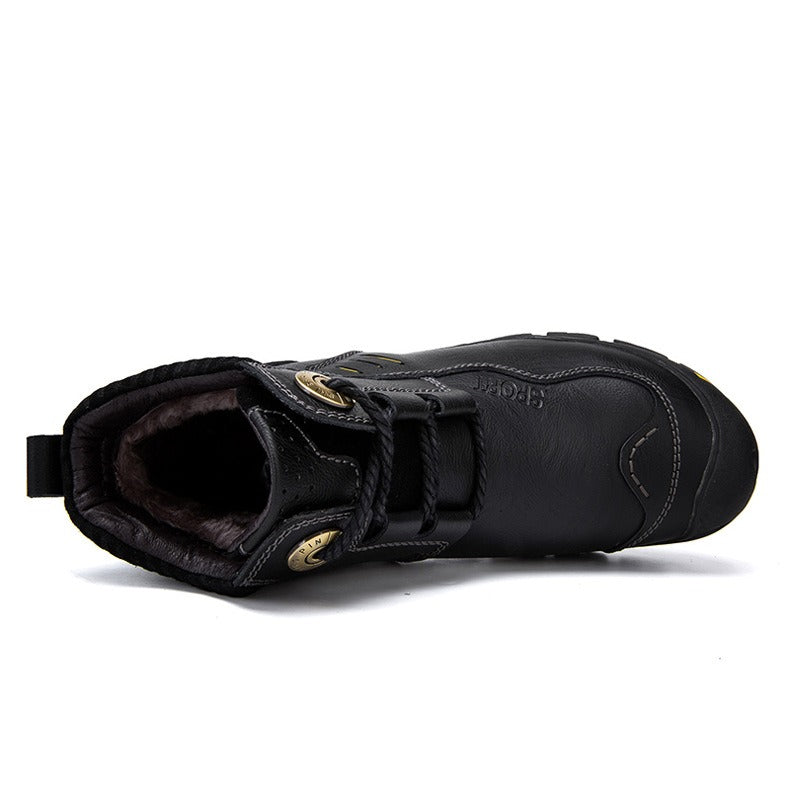 Leather High-top Shoes