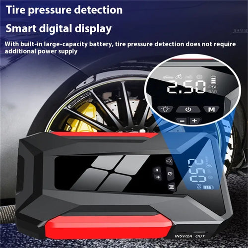 3-in-1 Car Jump Starter Power Bank with Air Compressor