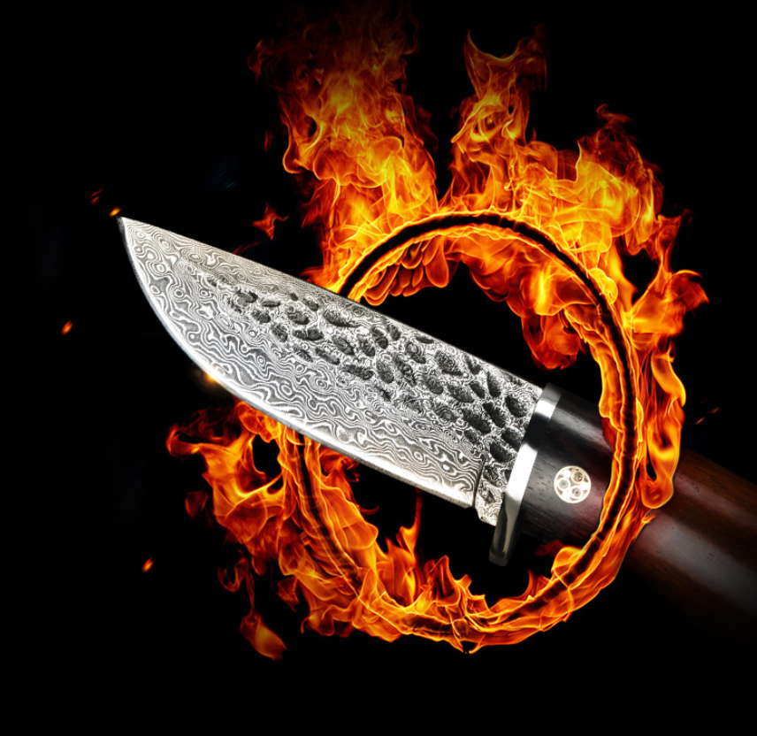 Damascus Steel Tactical Knife with High Hardness