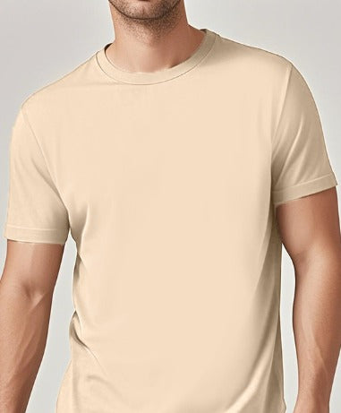 Solid Casual Crewneck T-Shirt — Loose Fit Pure Cotton | Men's Everyday Tee