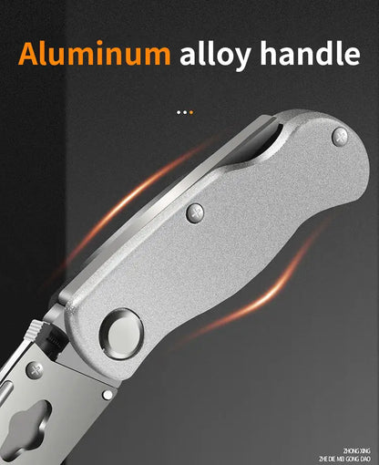 Heavy Duty All-Steel OUDISI Utility Knife for Electricians - SK5 Blade Aluminum Alloy Handle
