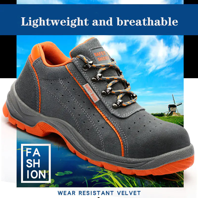 Men's Steel Toe Non-Slip Welding Safety Work Shoes - Heat-Resistant Protective Footwear