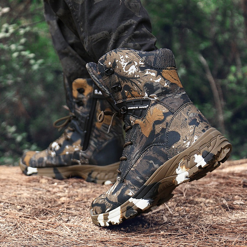 High-Top Camouflage Waterproof Combat Boots – Men's Tactical Outdoor Boots