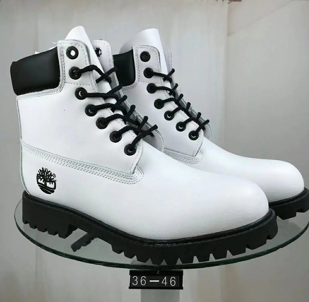 Classic Leather Work Boots - Durable Cowhide Waterproof Boots for Men and Women | Outdoor Hiking