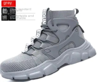 Men's High-Top Safety Shoes - Steel Toe Work Boots with Ankle Support