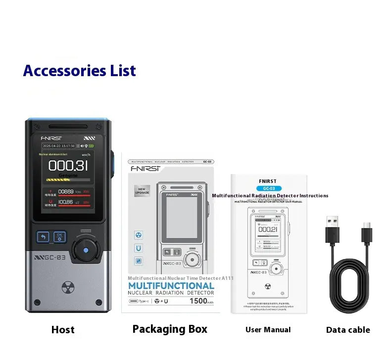 Nuclear Radiation Detector Geiger Tube - Electromagnetic Detector with 2.4" Color Screen & Dose Alarm