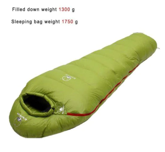 Goose Down Warm Sleeping Bag - Lightweight Insulated Camping Bag | Single