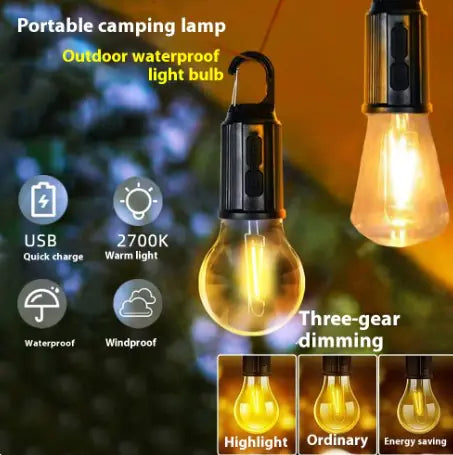 Portable Camping LED Lamp - Rechargeable Outdoor Lantern with Magnetic Base