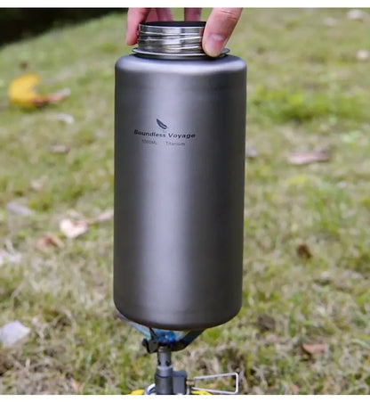 Titanium Outdoor Water Bottle - 1000ml/1L Lightweight Camping Flask | Leak-Proof Hiking Bottle