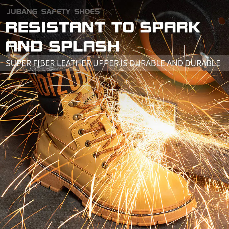 Men's Waterproof Steel-Toe Winter Plush Safety Boots