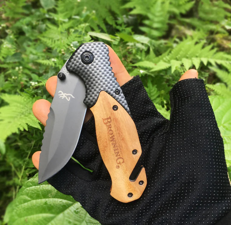 Folding Pocket Knife - Multi-Purpose Outdoor Hunting Knife with Safety Lock