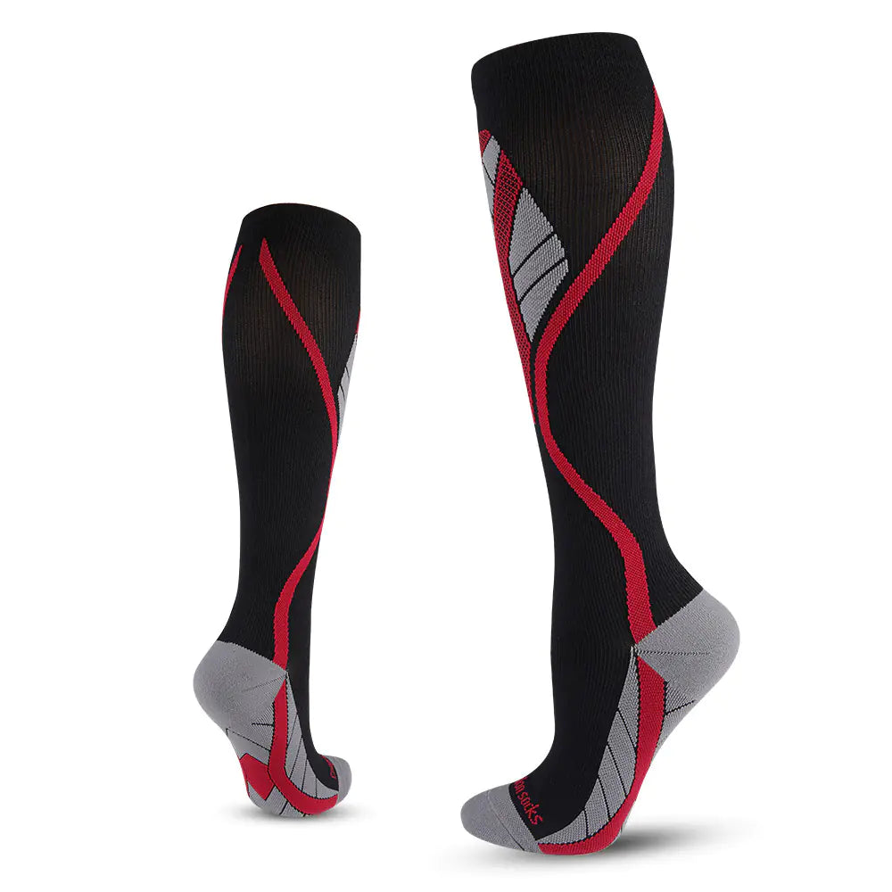 Professional Long Leg Compression Socks for Cycling - Nylon Anti-Friction Performance Socks