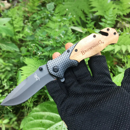 Folding Pocket Knife - Multi-Purpose Outdoor Hunting Knife with Safety Lock