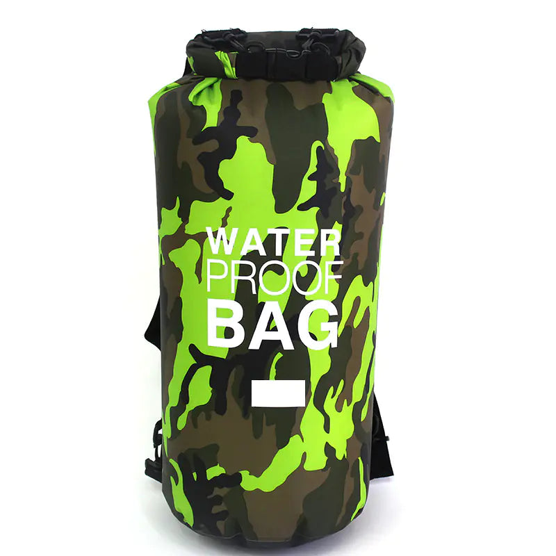 Camouflage PVC Waterproof Dry Bag - Outdoor Waterproof Storage for Camping & Water Sports