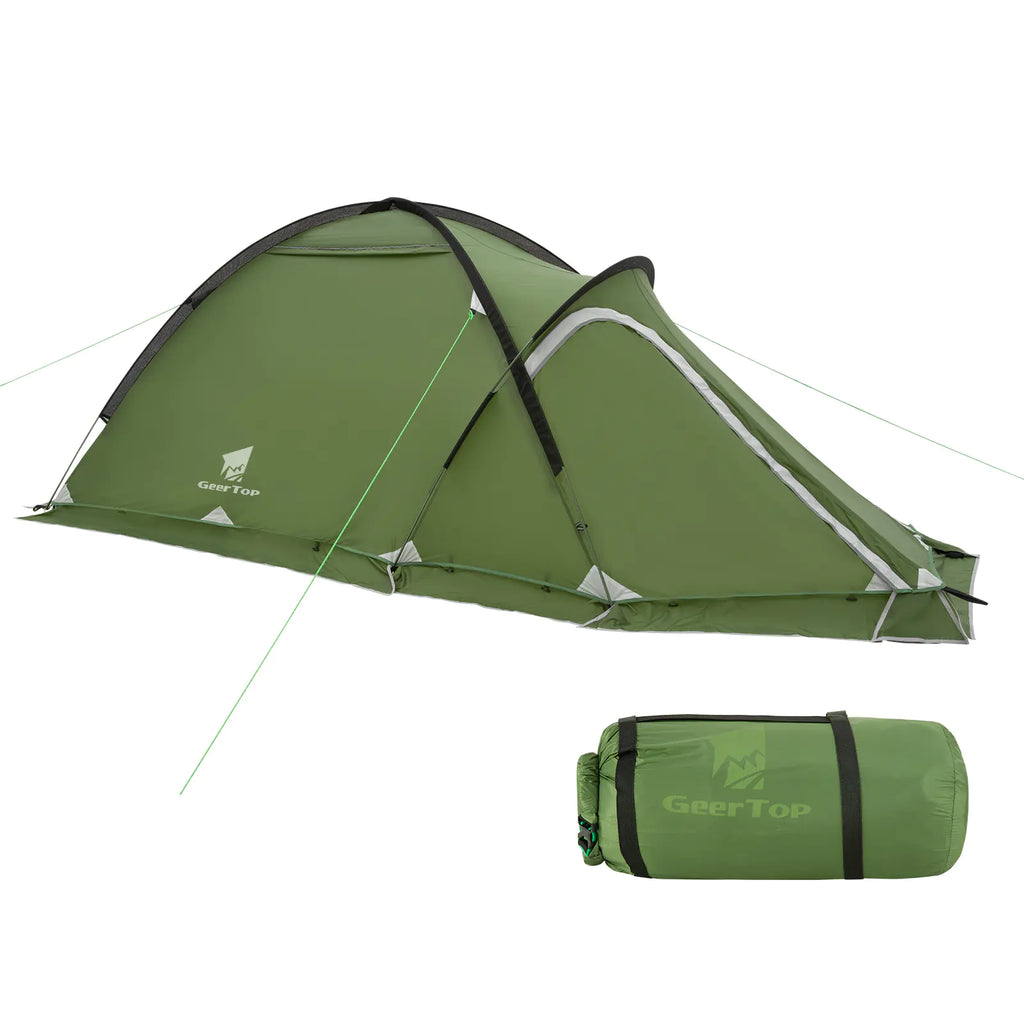 Winter Double Layer Waterproof Camping Tent for Hiking - 4-Season 2-Person Shelter