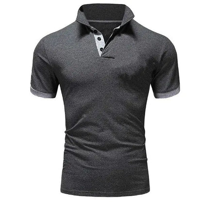 Men's Casual Cotton Polo Shirt - Slim Fit Short Sleeve Polo for Meetings and Events | Plus Size Available