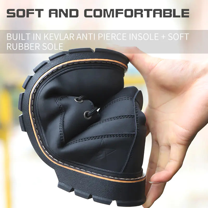 Men's Waterproof Steel-Toe Winter Plush Safety Boots