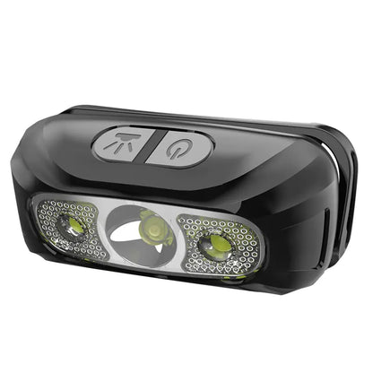 Rechargeable LED Headlamp with Motion Sensor - Hands-Free Outdoor Lighting