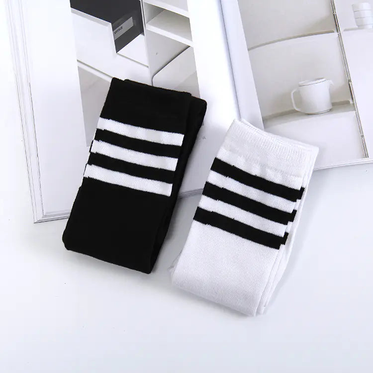 Striped Over-the-Knee Socks for Women - College Style Knee-High Fashion Socks