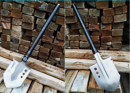 Multifunctional Folding Shovel - Tactical Survival Tool with Knife, Saw & Fire Starter | Camping Gear