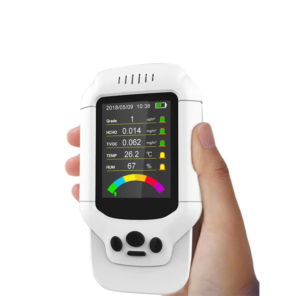 Professional Air Quality Monitor for PM2.5 and HCHO - Digital Formaldehyde Detector with LCD Display