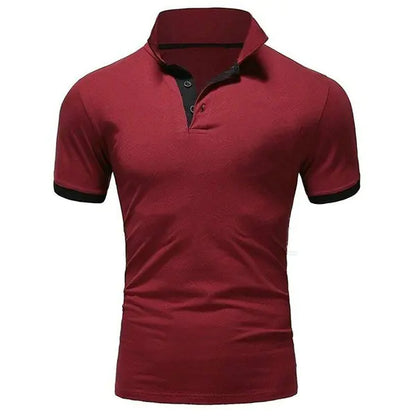 Men's Casual Cotton Polo Shirt - Slim Fit Short Sleeve Polo for Meetings and Events | Plus Size Available