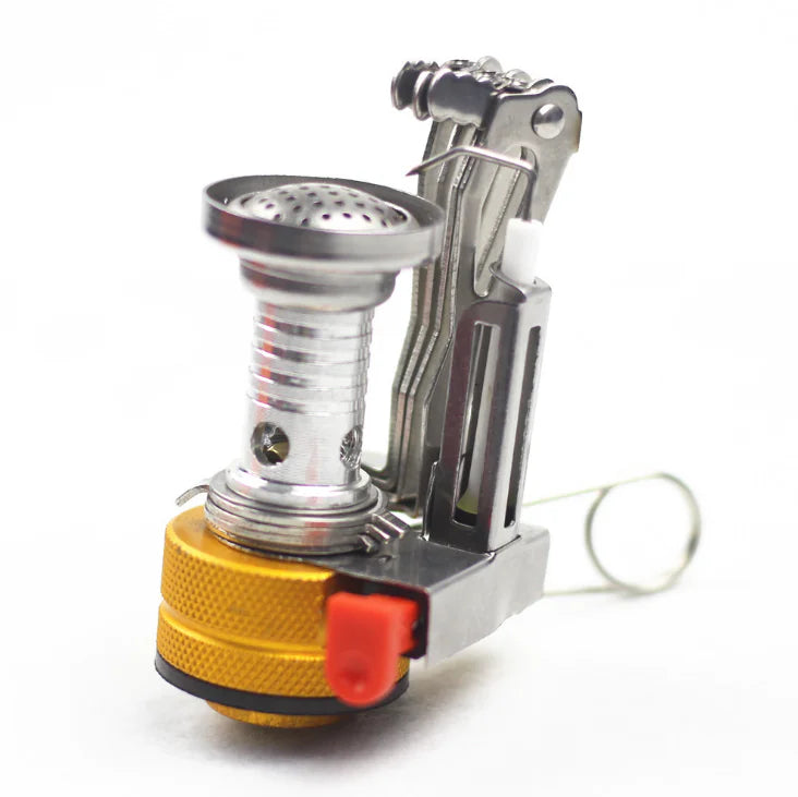 Portable Mini Camping Stove - Lightweight Aluminum Butane Burner for Outdoor Cooking | 1-3 Person Capacity