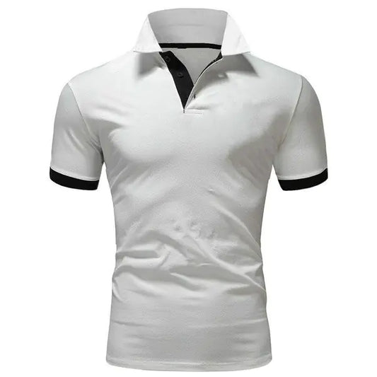 Men's Casual Cotton Polo Shirt - Slim Fit Short Sleeve Polo for Meetings and Events | Plus Size Available
