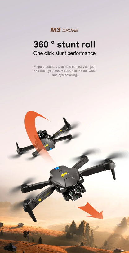 UAV Three Camera HD Drone - Optical Flow Positioning with Obstacle Avoidance | Orange & Black