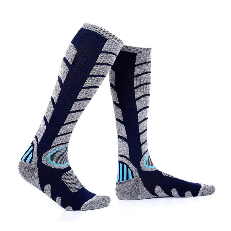 Thick Terry Hiking Socks for Men and Women - Cotton High Tube Cushioned Trail Socks