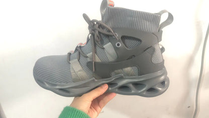 Men's High-Top Safety Shoes - Steel Toe Work Boots with Ankle Support