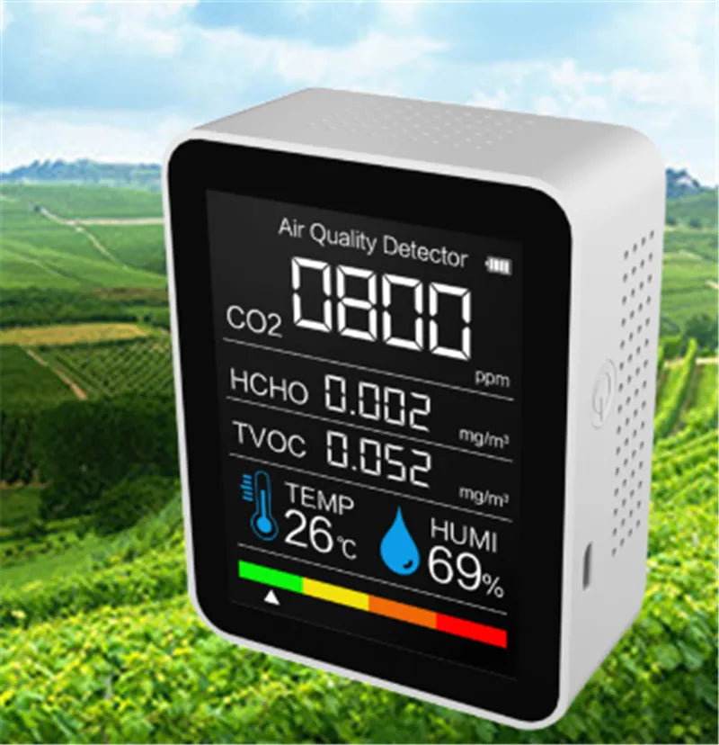 Air Quality Detector – TVOC & Formaldehyde Monitor with Rechargeable Battery