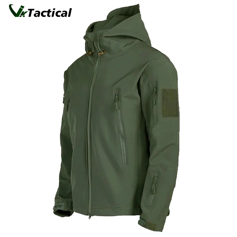 Men's Tactical Waterproof Shark Skin Jacket - Softshell Outdoor Jacket with Fleece Lining